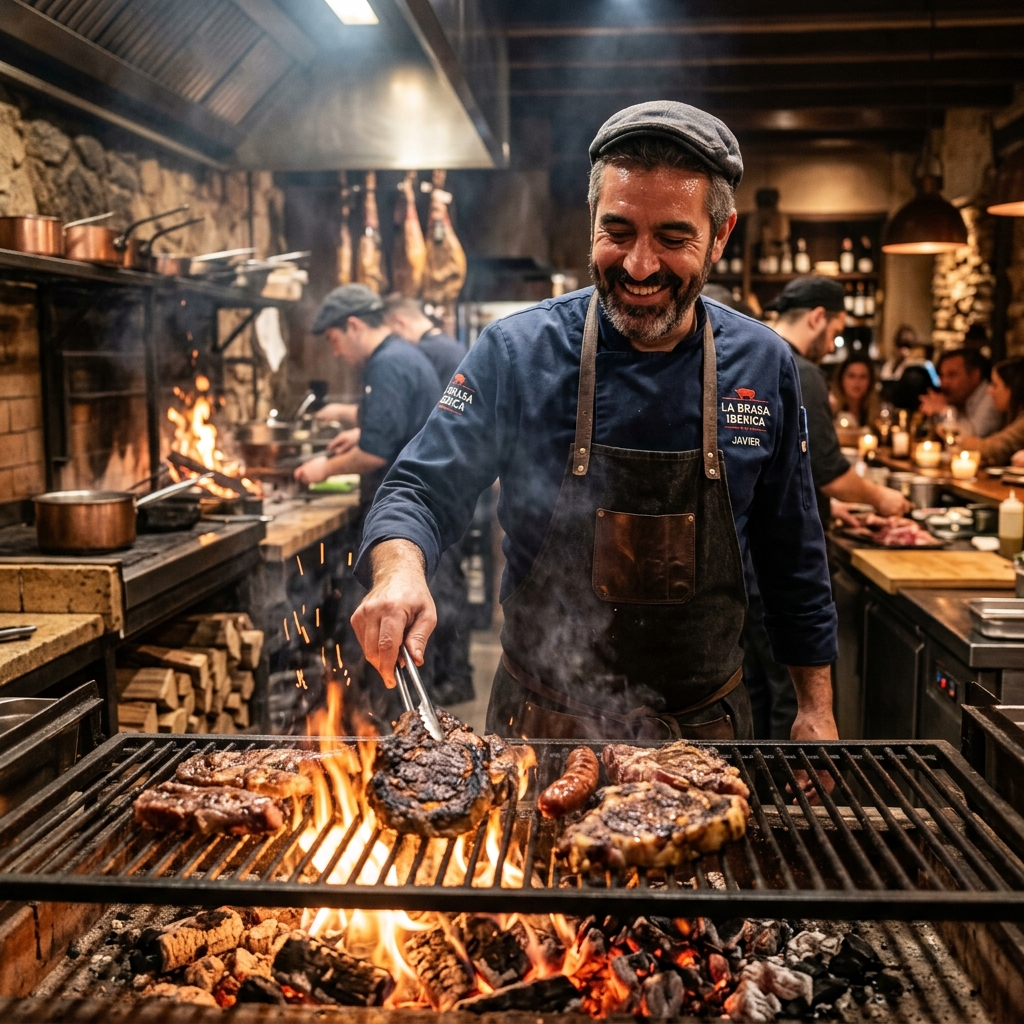 Chef preparing meat
